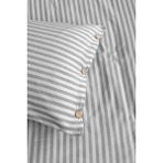 Desenli Pamuk Saten Çift Kişilik Nevresim Takımı Iplik Boyalı Duvetcover Set - Antrasit - 200 x 220 cm