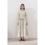 Desenli Poplin Etek Sarı - M