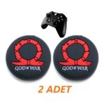 Desenli Ps5/ps4/ps3 Xbox One God Of War Desenli 2 Adet Analog Başlığı - Siyah - Kırmızı