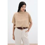 Desenli Salaş Bluz - Camel