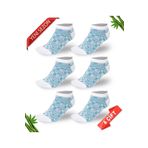 Desenli Sim Detaylı Kadın Bambu Patik Çorap 6lı Set