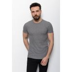 Desenli Siyah Beyaz Slim Fit Bisiklet Yaka Basic Erkek T-Shirt - Siyah - Beyaz