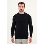 Desenli Slim Fit Bisiklet Yaka Erkek Kazak - Lacivert - 2XL