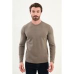 Desenli Slim Fit Bisiklet Yaka Uzun Kollu Erkek T-Shirt - Gri