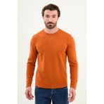 Desenli Slim Fit Bisiklet Yaka Uzun Kollu Erkek T-Shirt - Oranj