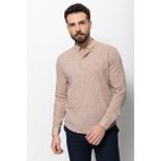 Desenli Slim Fit Hakim Yaka Keten Erkek Gömlek - Kamel