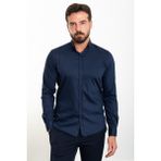 Desenli Slim Fit Klasik Erkek Gömlek - XL - Lacivert