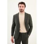 Desenli Slim Fit Mono Yaka Yün Erkek Takım Elbise - Haki - 6 Drop - 54