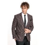 Desenli Slim Fit Spor Bordo Erkek Ceket - Wessi