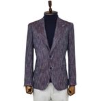 Desenli Slim Fit Spor Mor Erkek Ceket - Wessi