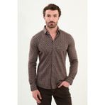 Desenli Slim Fit Uzun Kollu Oduncu Yün Erkek Gömlek - Kamel