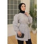 Desenli Tunik Gri - 20275.1778.
