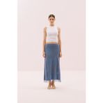 Desenli Uzun Triko Etek Indigo Y2571010_043 - İndigo