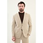 Desenli Vizon Rengi Slim Fit Geniş Yaka Erkek Takım Elbise - 50 - 6 Drop