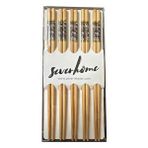 Desenli Yıkanabilir Kore Japon Çin Bambu Chopsticks Yemek Çubuğu - 24 Cm. - 5 Çiftlik 1 Paket