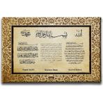 Desenlio Nazar-Bereket-Ayet-El Kürsi ( 3 Ayet ) Ayetli Kanvas Tablo - 90 x 60