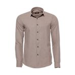 Desensiz Slimfit Bej Erkek Oduncu Gömlek