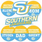 Desert Cactus Southern Univeristy Sticker SU Jaguars Vinil Çıkartmaları Dizüstü Bilgisayar Su Şişesi Araba Karalama Defteri (Yuvarlak Aile)