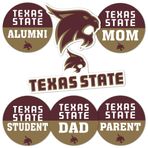 Desert Cactus Texas State University Sticker TXState Bobcats Vinil Çıkartmalar Dizüstü Bilgisayar Su Şişesi Araba Karalama Defteri (Yuvarlak Aile)