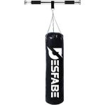 Desfabe 70CM x 25CM Boks Torbası ve 62-100CM Barfiks Demiri - 70 x 25 cm - Siyah - Beyaz