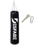 Desfabe Boxing Star 70x25 Cm Zincirli Boks Kum Torbası Siyah +Askı Aparatı
