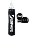 Desfabe Boxing Star 70x25 Cm Zincirli Boks Kum Torbası Siyah +Eldiveni