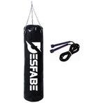 Desfabe Boxing Star 70x25 Cm Zincirli Boks Kum Torbası Siyah+Atlama İpi