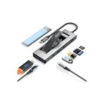 DESFREE 8 İN 1 USB-C HUB M.2 NVME/SATA SSD DİSK KUTUSU ÇOKLAYICI 10GBPS, 4K HDMI, PD100W
