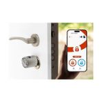 Desi Utopic R Motorlu Silindir Akıllı Kilit, Telefondan Kontrol ve Şarj Edilebilir Pilli Akıllı Kapı Kilidi - Kolay Montaj, Deliksiz Montaj (Siyah Utopic R + Parmak Izi/şifre) - Option-1 - Ahşap