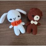 Design By Oykum 2'li Minik Amigurumi Oyuncaklar (Tavşan+Ayıcık) - Renkli