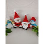 Design By Oykum Amigurumi Oyuncaklar (4 'lü Noel Baba,şirin Baba,cüce, Şirine) - Beyaz - Kırmızı
