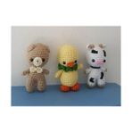 Design By Oykum designbyoykum 3'lü Minik Amigurumi Oyuncaklar (Inek+Civciv+Ayıcık)