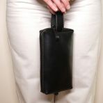 Design Craft Deri Unisex El Çantası - Slim Dopp Kit - Küçük Boy - Siyah