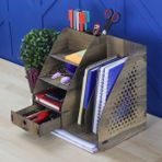 Design Otto Focus Hexa Çekmeceli A4 Evrak Rafı Masaüstü Organizer - Ceviz