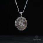 Design Ottoman Kuyumculuk Çift Taraflı Dualı Gümüş Madalyon Kolye