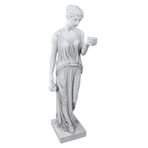 Design Toscano Hebe, gençliğin tanrıçası Yunan bahçe heykeli, poliresin, antik taş grisi, büyük 81 cm
