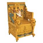 Design Toscano Mısır dekorlu takı kutusu - King Tut Golden Thron Jewelry Box - Mısır heykelleri