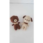 designbyoykum 2'Lİ MİNİK ÖRGÜ SAĞLIKLI OYUNCAKLAR (KÖPEK.AYICIK) KARIŞIK