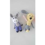designbyoykum Amigurumi Organik Oyuncak Eşek Ve Maskod Organik Oyuncak karışık