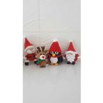 designbyoykum noel baba, cüce santa, penguen ve ren geyik yılbaşı oyuncakları