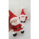 designbyoykum noel baba ve cüce santa organik el örgüsü oyuncak- kırmızı