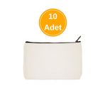 designedfy 10 Adet Baskısız Makyaj Çantası 19x15cm