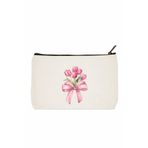 designedfy Coquette Flower Baskılı Makyaj Çantası
