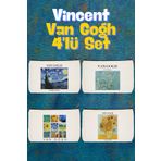 designedfy Kampanyalı Van Gogh Baskılı 4'lü Makyaj Çantası, Kalemlik, Cüzdan