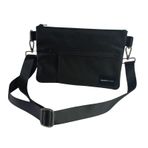 DESIGNSTUDIO Organizer Sling Çanta - Su İtici Polyester Kumaş Klasik Çapraz Göğüs ve Omuz Çantası, Fonksiyonel Çok Amaçlı Günlük Seyahat El Çantası, Siyah