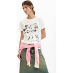 Desigual Beyaz Kadın Hayvan Desenli T-Shirt 26SWTK42