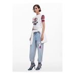 Desigual Bisiklet Yaka Baskılı Beyaz Kadın T-Shirt 25SWTK39