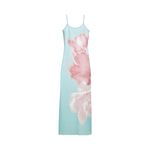 Desigual Kadın Çiçekli Midi Elbise, Mavi, S