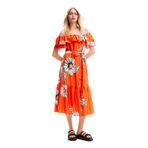 Desigual Kadın Elbise Kısa Kollu, Turuncu, XS
