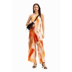 Desigual Kadın Soyut Halter Tulum Turuncu, Turuncu, S